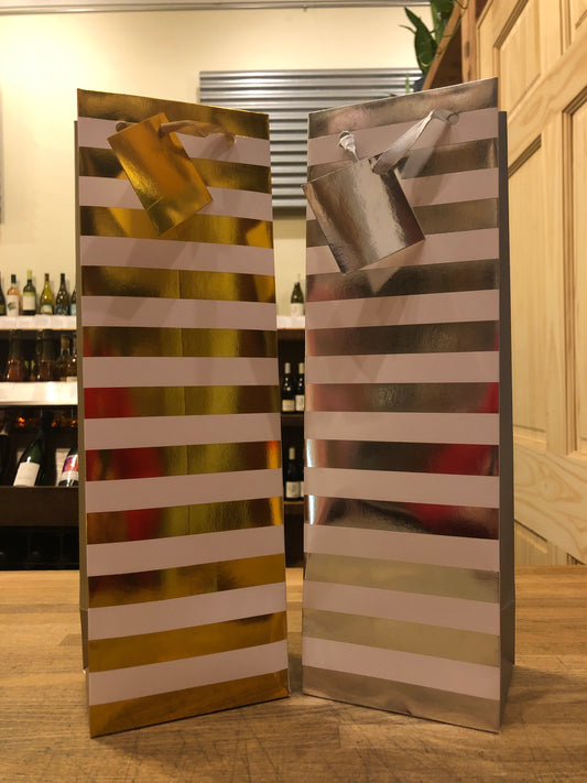 Holiday Striped Gift Bag